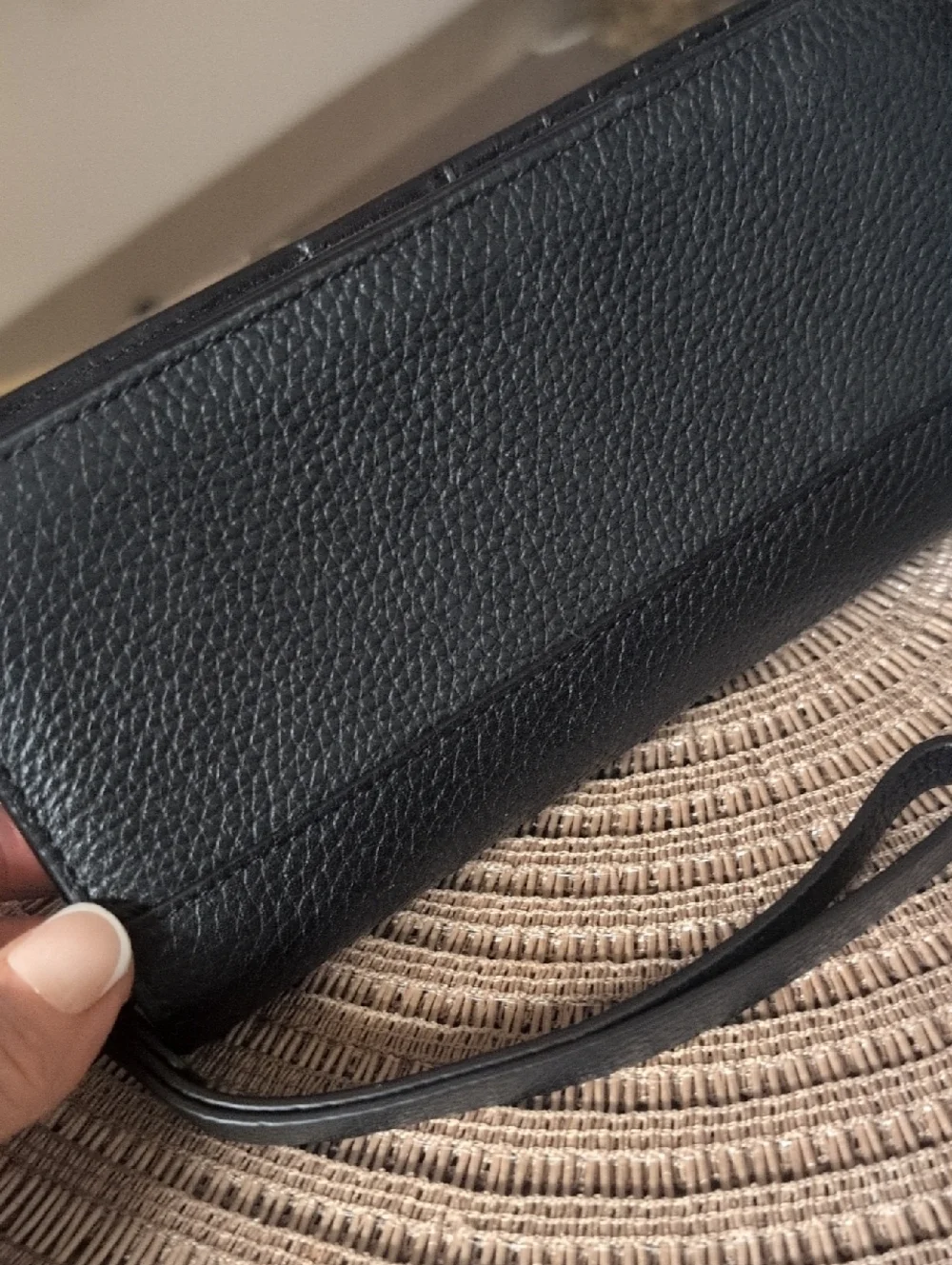 Kate Spade Black Pebbled Leather  Wrist Wallet